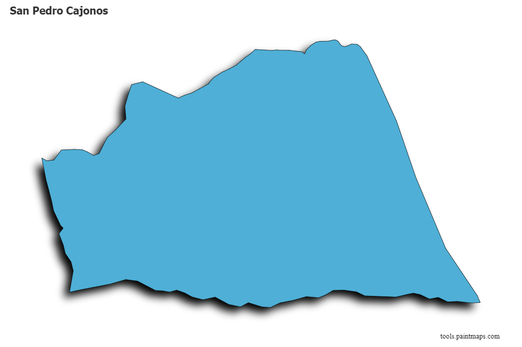 San Pedro Cajonos map with 3d shadow effect