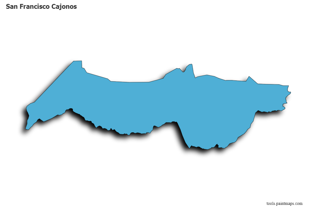 San Francisco Cajonos map with 3d shadow effect