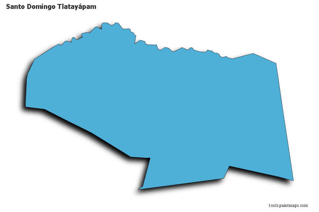 Mapa de Santo Domingo Tlatayápam con efecto de sombra 3D