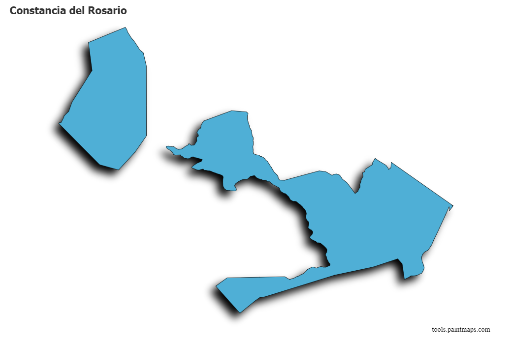 Constancia del Rosario map with 3d shadow effect