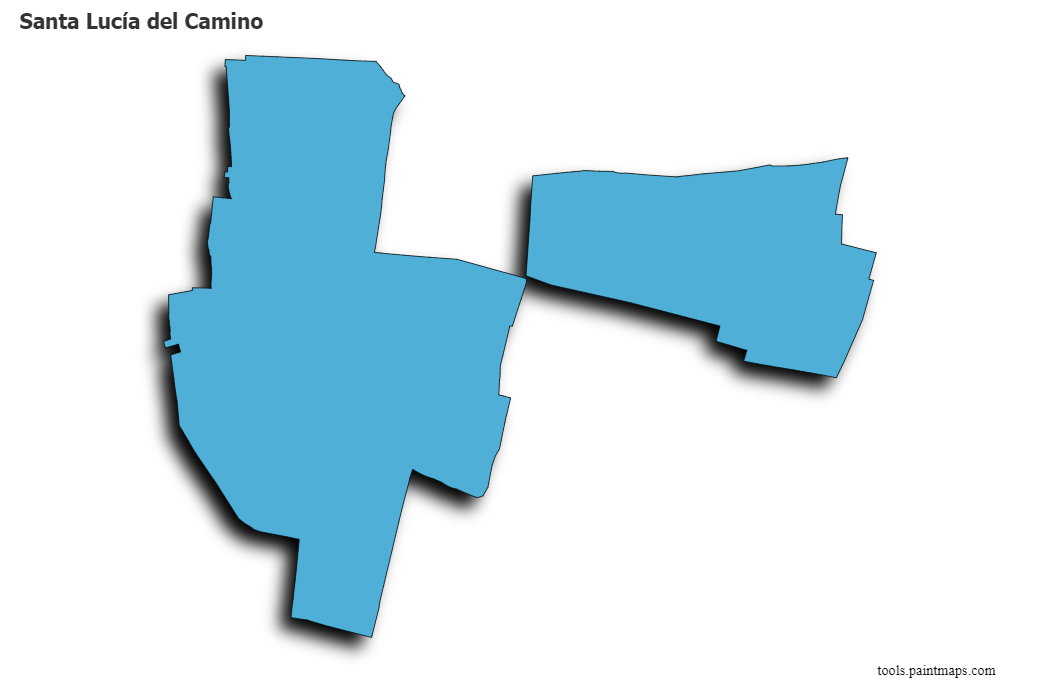 Santa Lucía del Camino map with 3d shadow effect