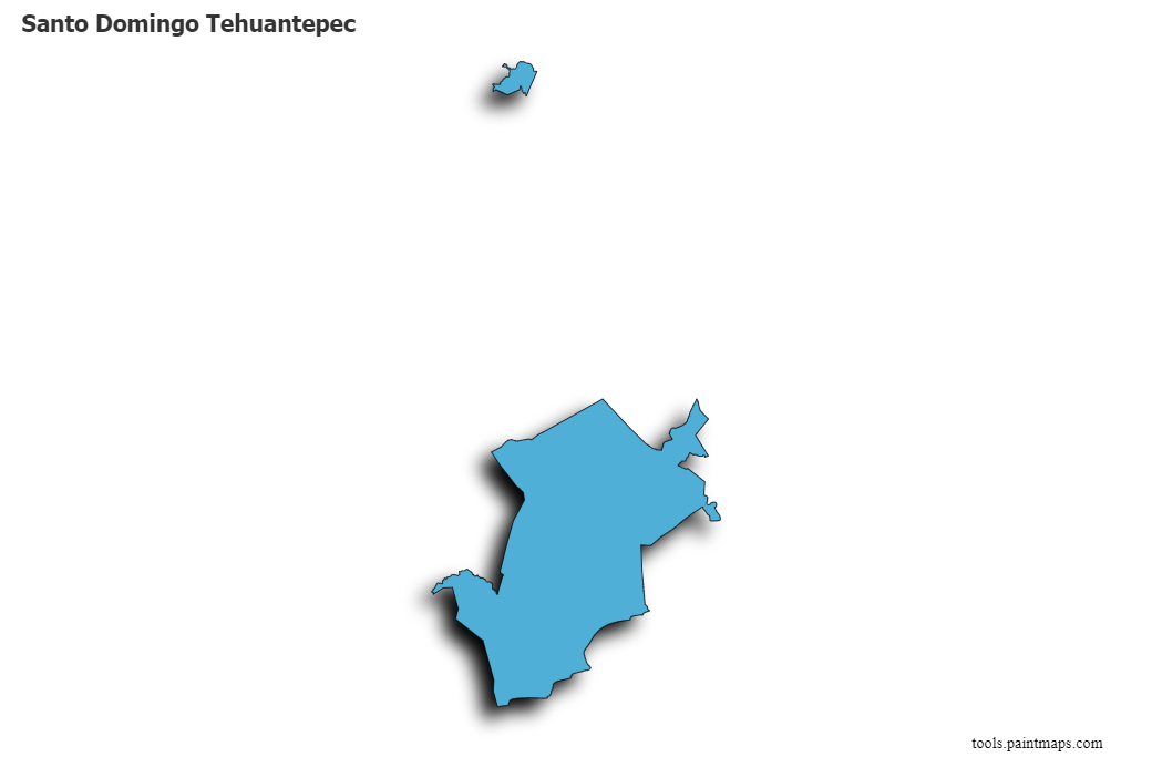 Santo Domingo Tehuantepec map with 3d shadow effect