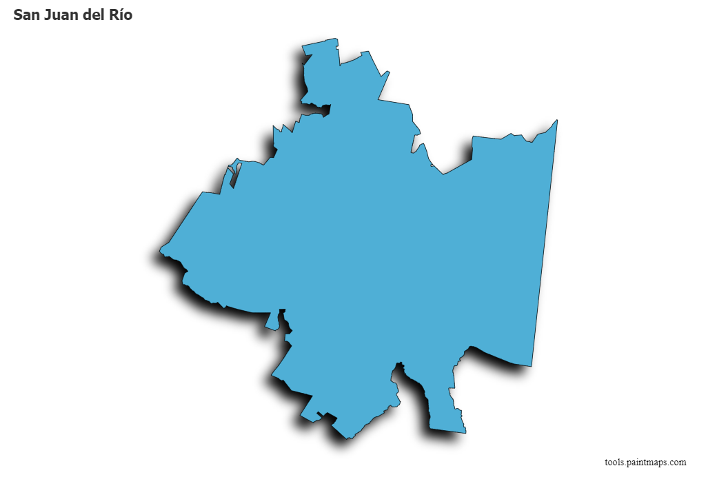 Mapa de San Juan del Río con efecto de sombra 3D