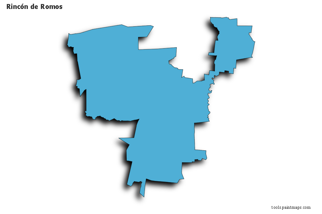 3D gölge efektli Rincón de Romos haritası