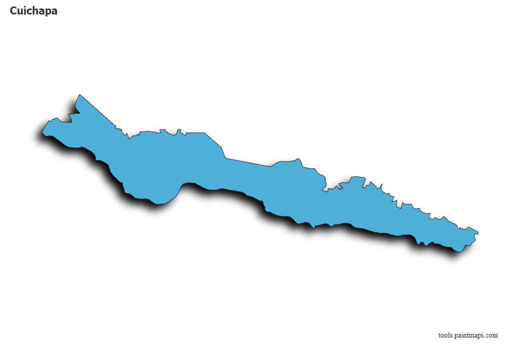 Mapa de Cuichapa con efecto de sombra 3D