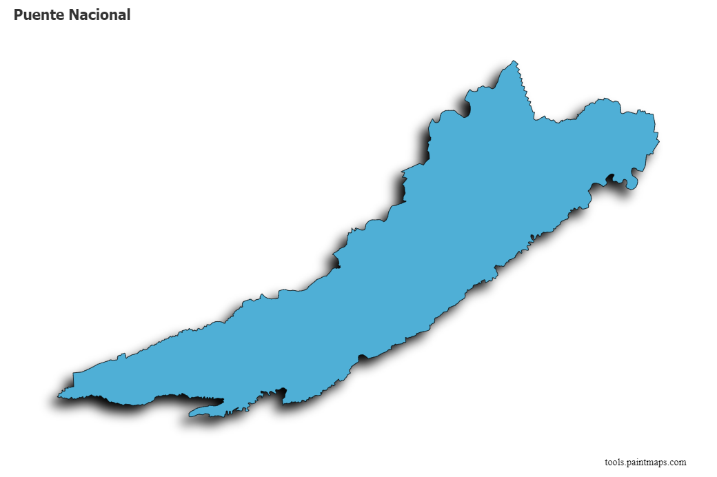 Mapa de Puente Nacional con efecto de sombra 3D