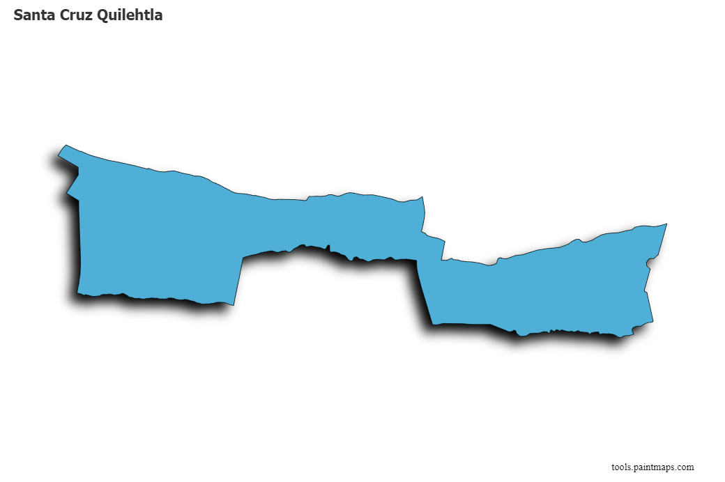 Santa Cruz Quilehtla map with 3d shadow effect