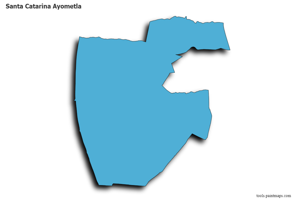 Santa Catarina Ayometla map with 3d shadow effect