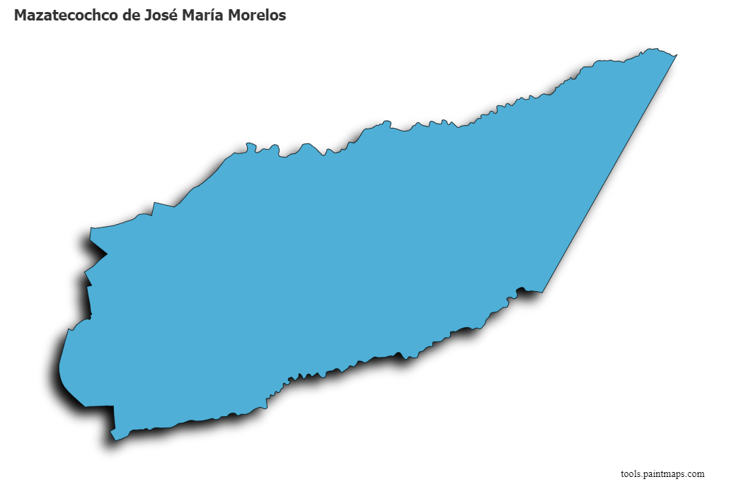 Mapa de Mazatecochco de José María Morelos con efecto de sombra 3D