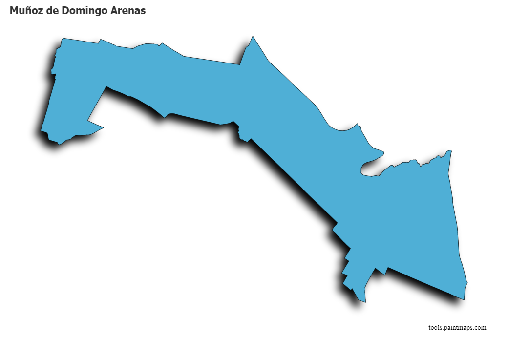 Mapa de Muñoz de Domingo Arenas con efecto de sombra 3D