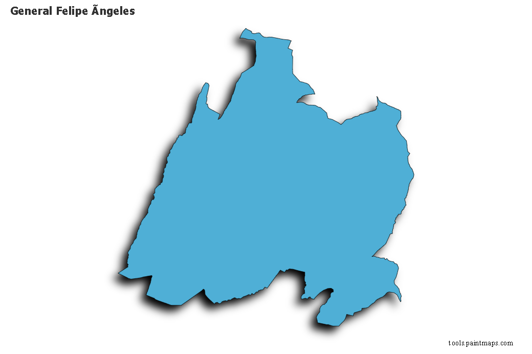 General Felipe Angeles map with 3d shadow effect