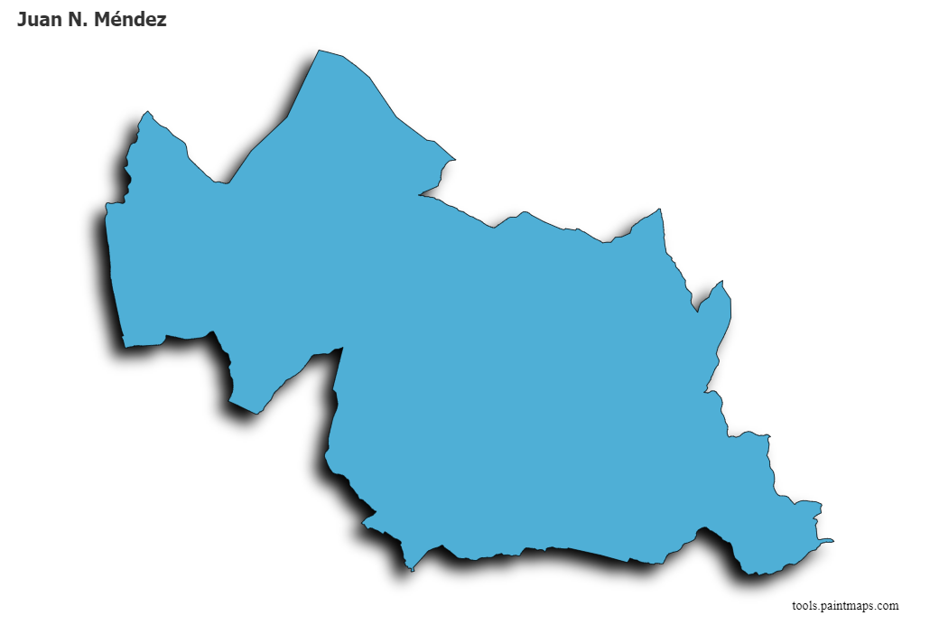 Mapa de Juan N. Méndez con efecto de sombra 3D