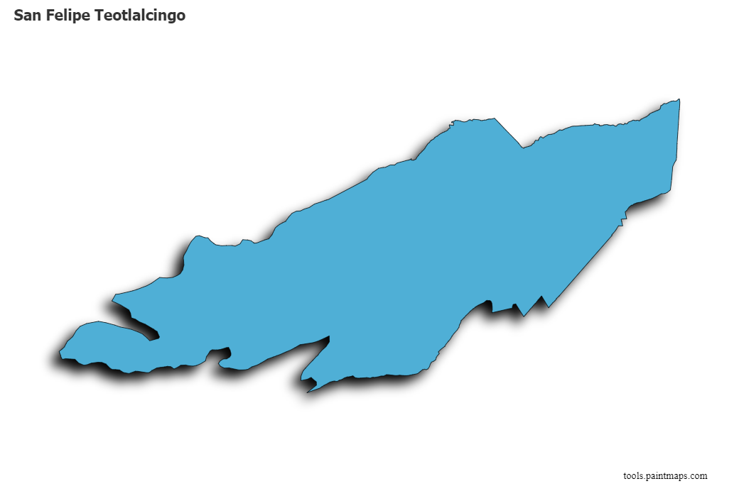 San Felipe Teotlalcingo map with 3d shadow effect