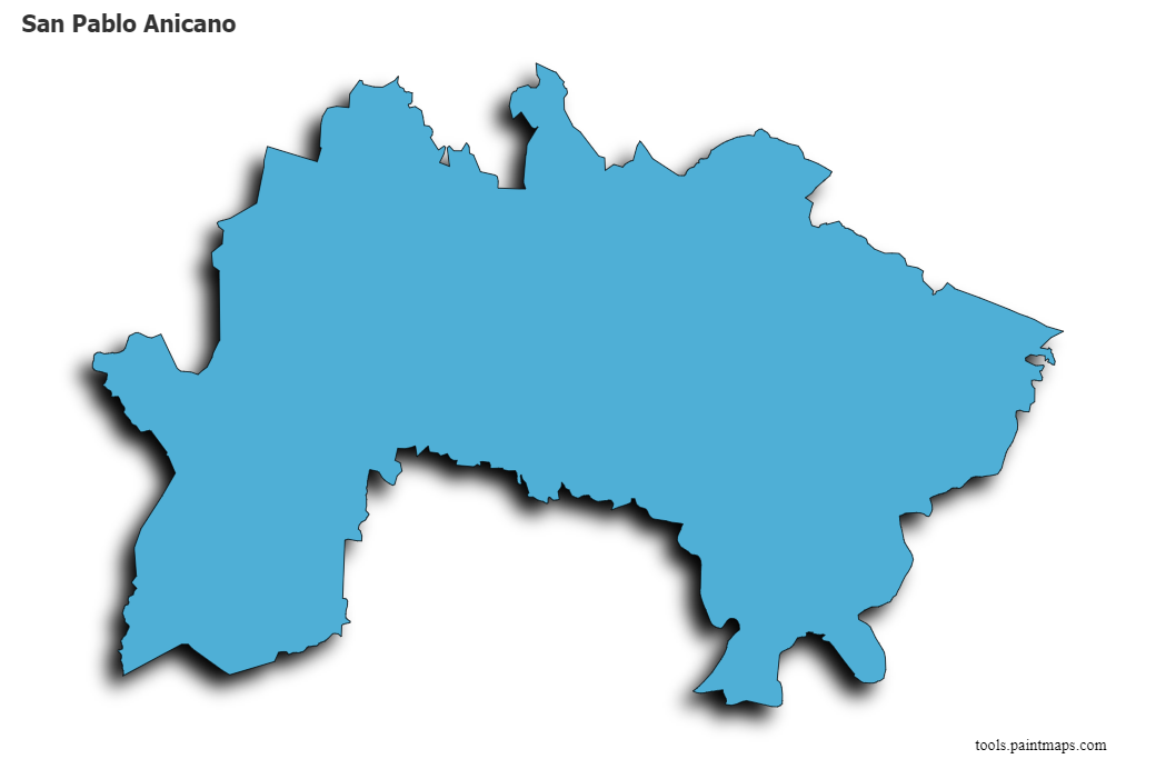 Mapa de San Pablo Anicano con efecto de sombra 3D