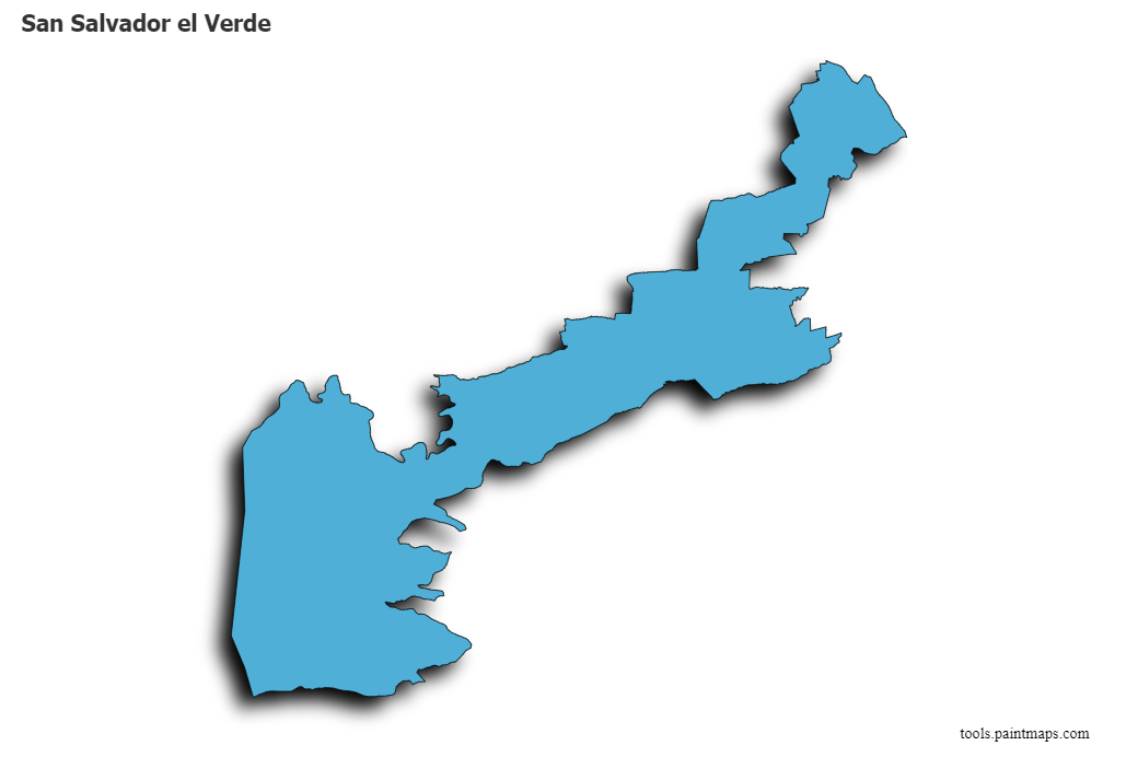 San Salvador el Verde map with 3d shadow effect