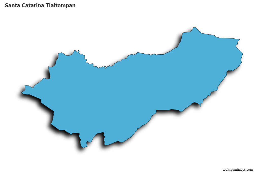 Santa Catarina Tlaltempan map with 3d shadow effect