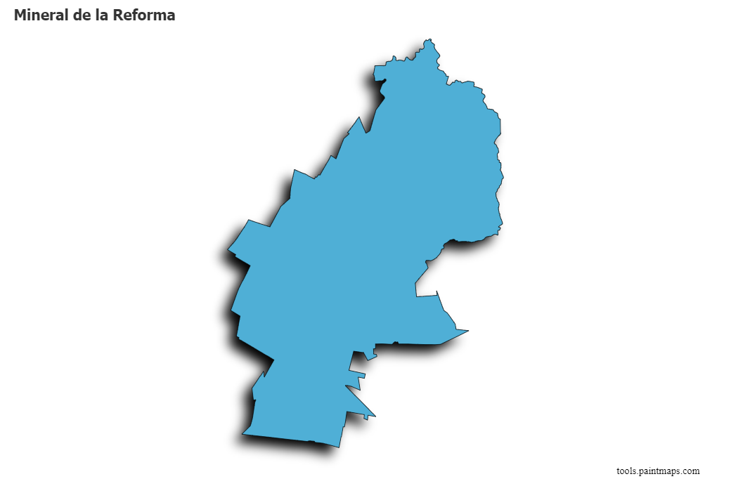 Mineral de la Reforma map with 3d shadow effect