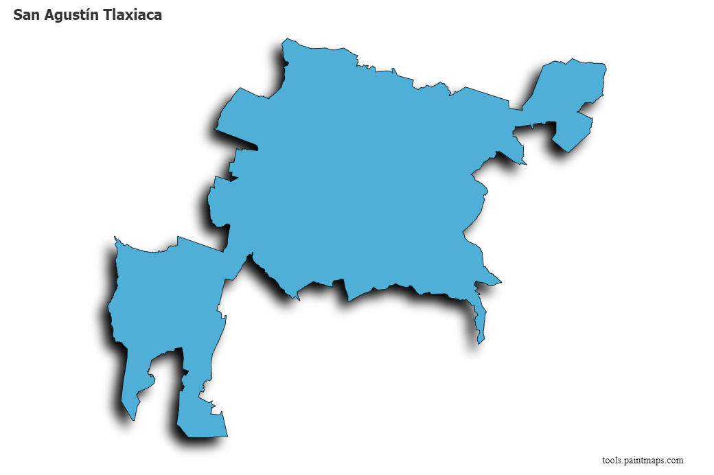 San Agustín Tlaxiaca map with 3d shadow effect