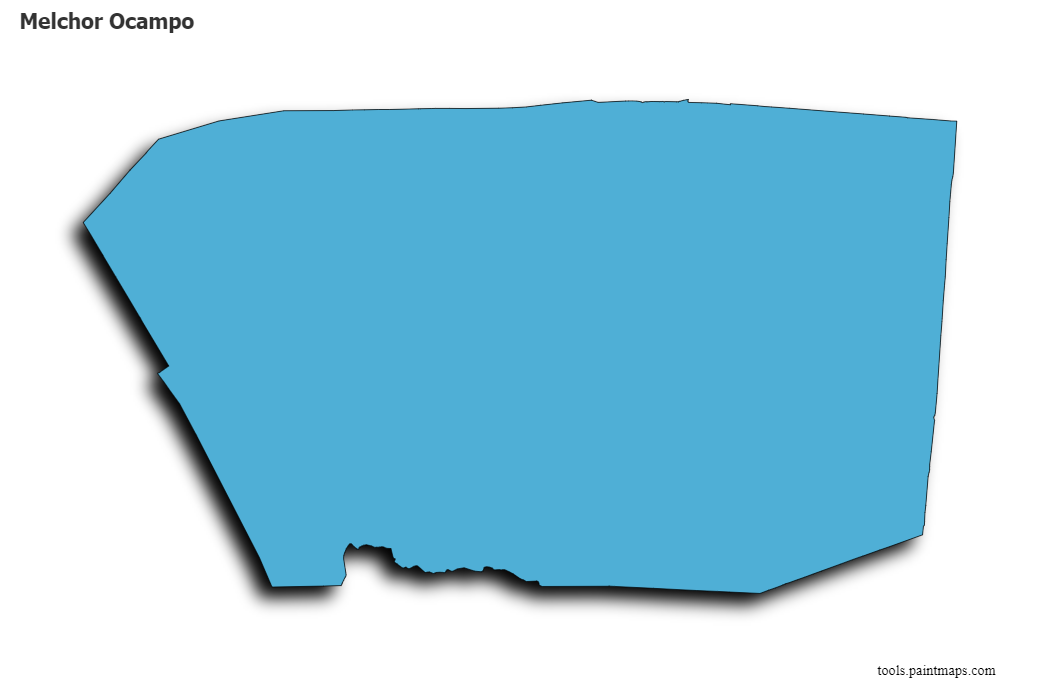 Melchor Ocampo map with 3d shadow effect