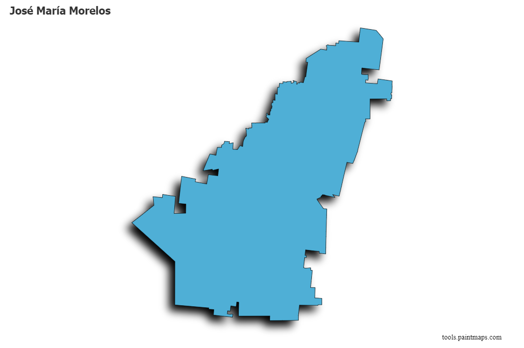 Mapa de José María Morelos con efecto de sombra 3D