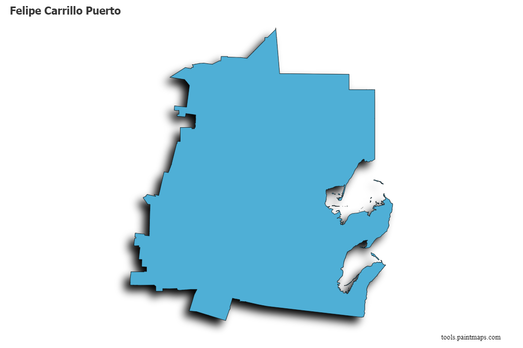 Felipe Carrillo Puerto map with 3d shadow effect