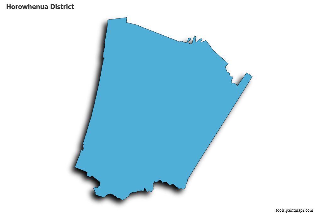 Mapa de Horowhenua District con efecto de sombra 3D