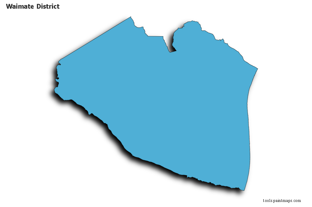 Waimate map with 3d shadow effect