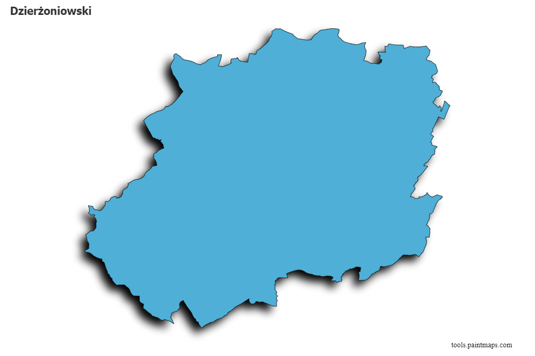 Dzierżoniów map with 3d shadow effect