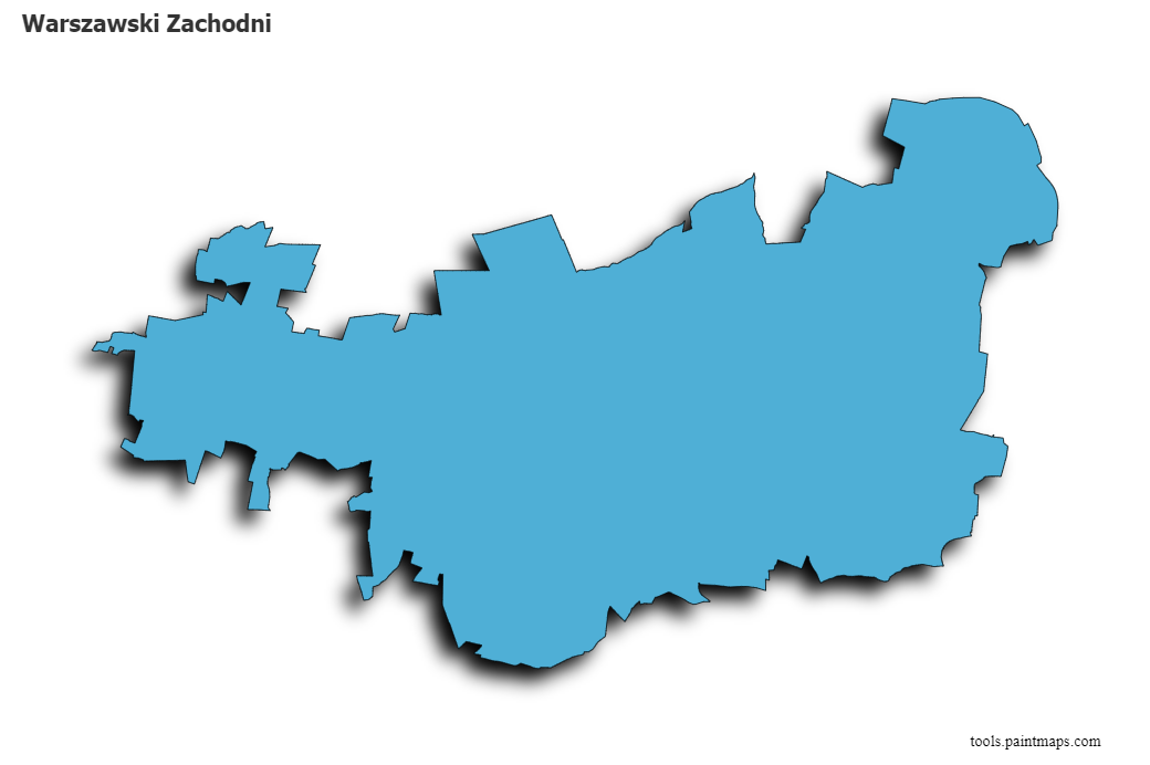 3D gölge efektli Warszawski Zachodni haritası