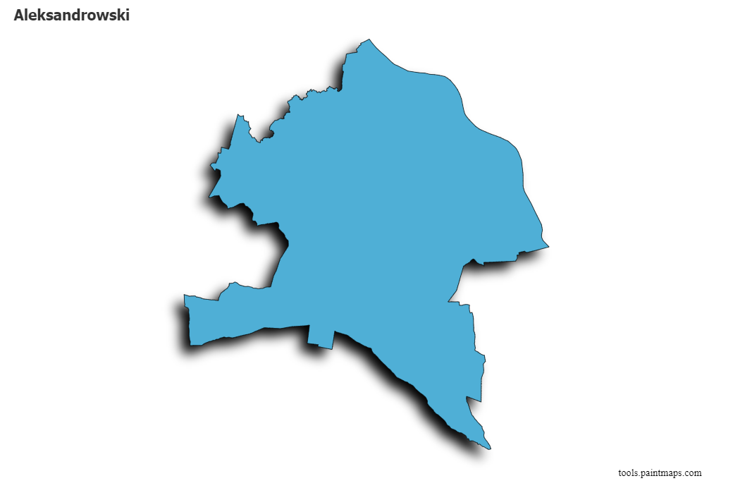 Mapa de Aleksandrowski con efecto de sombra 3D