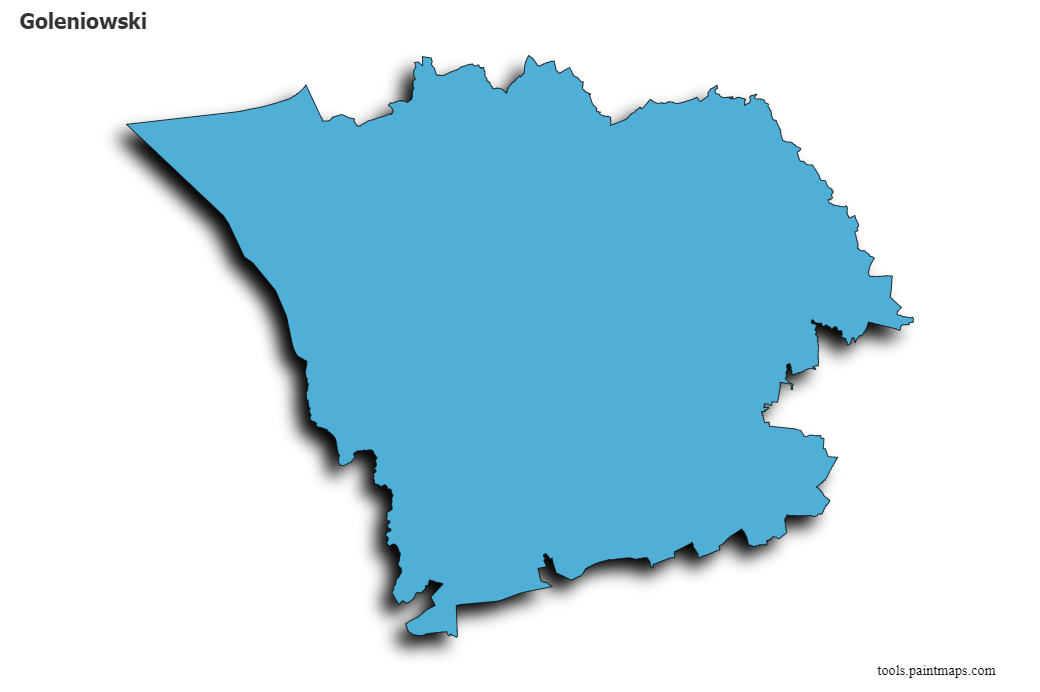 Goleniów map with 3d shadow effect