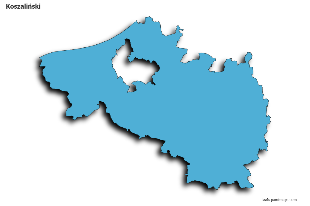 Koszaliński map with 3d shadow effect