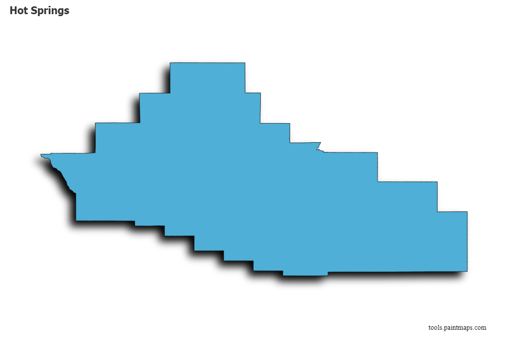 Hot Springs map with 3d shadow effect