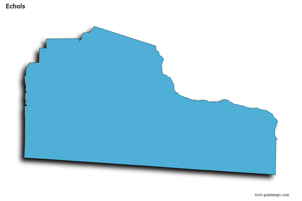3D gölge efektli Echols ilçesi haritası
