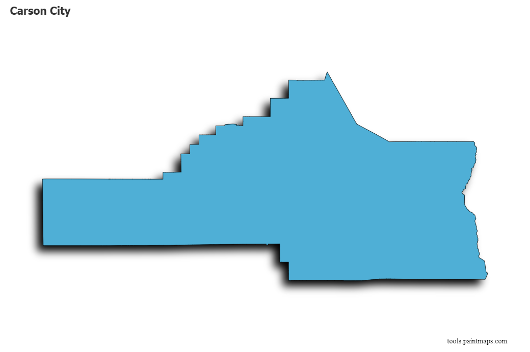 Carson City map with 3d shadow effect