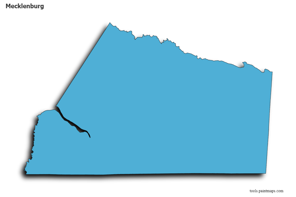 Mapa de Mecklenburg con efecto de sombra 3D