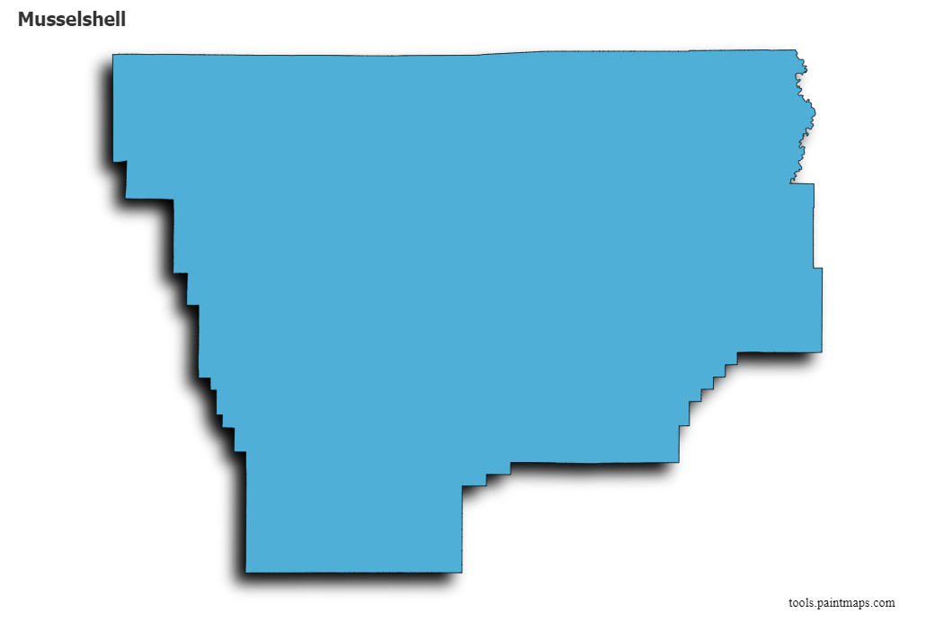 Mapa de Musselshell con efecto de sombra 3D