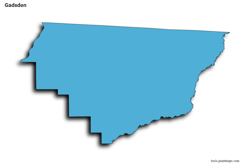 Mapa de Gadsden con efecto de sombra 3D