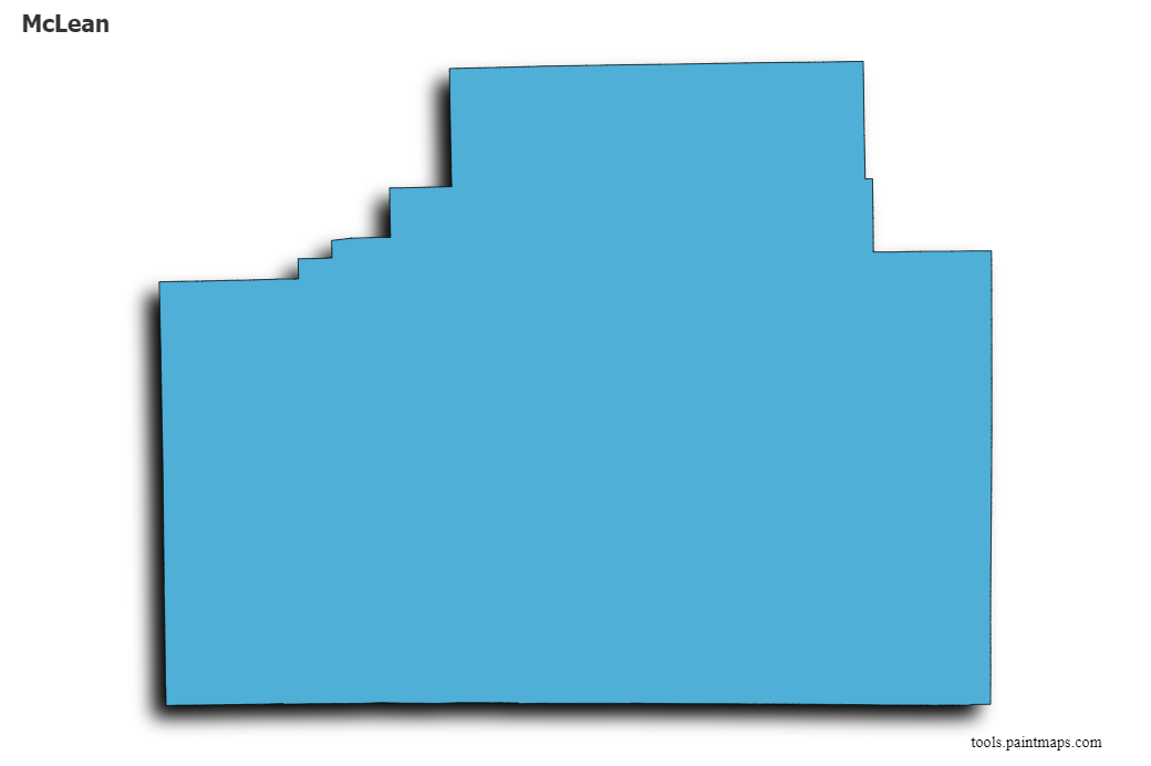 3D gölge efektli McLean County haritası