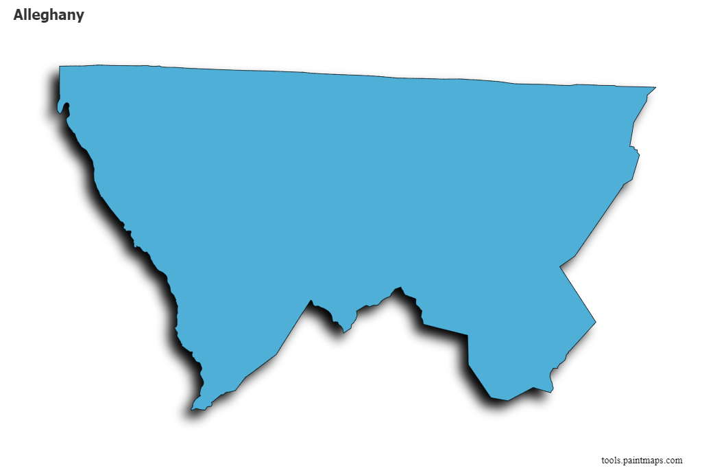 Alleghany map with 3d shadow effect