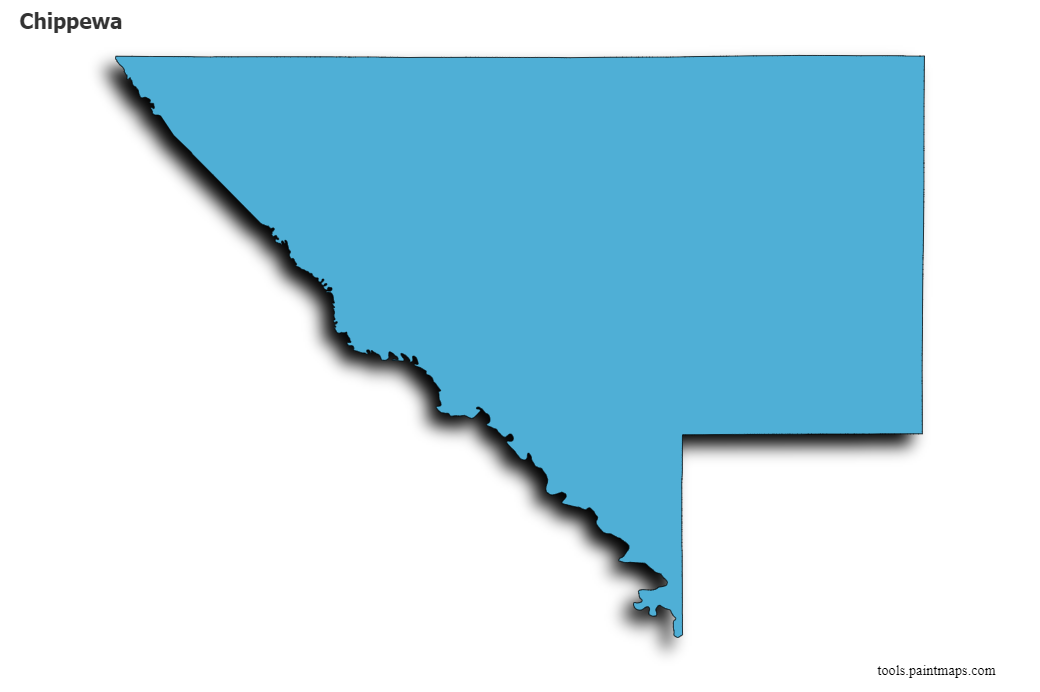 Mapa de Chippewa con efecto de sombra 3D