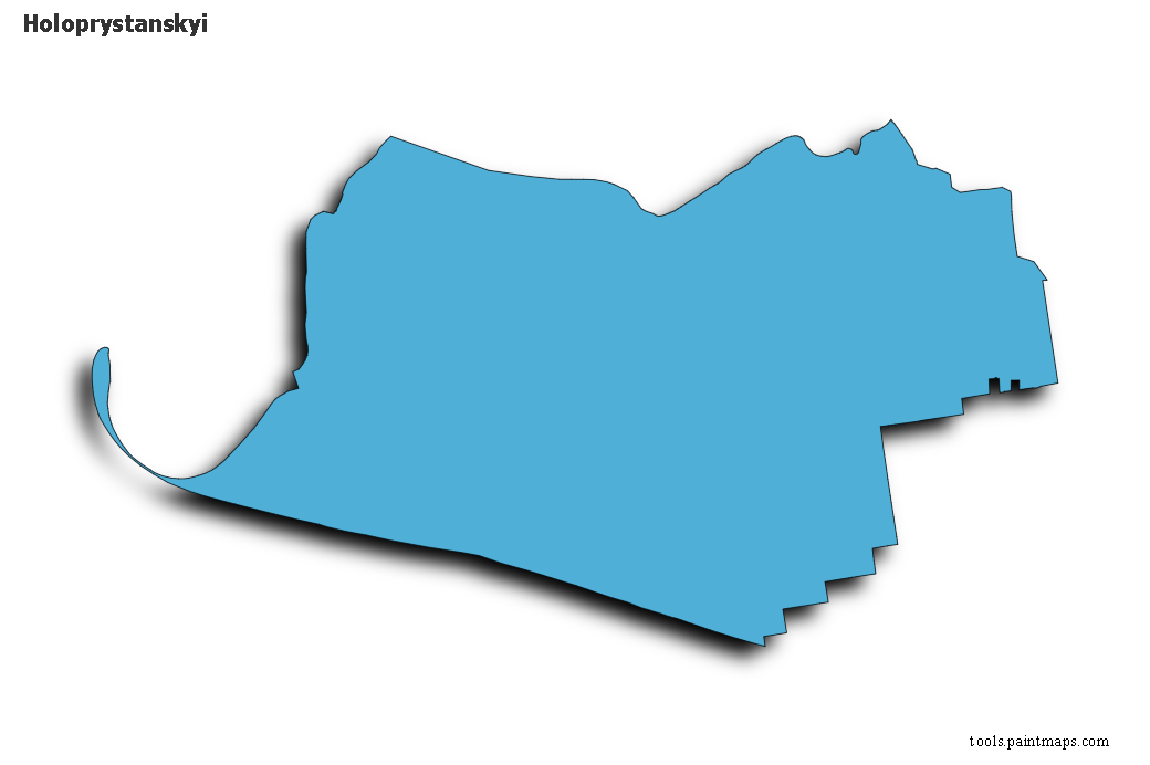 Mapa de Holoprystanskyi con efecto de sombra 3D