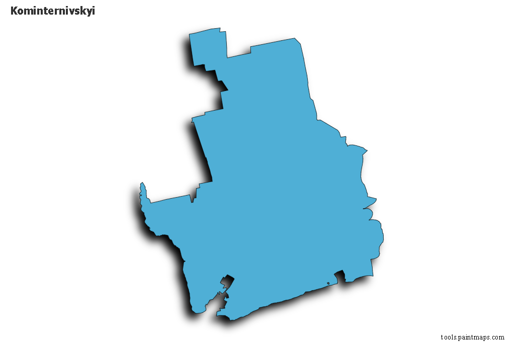 Mapa de Kominternivskyi con efecto de sombra 3D