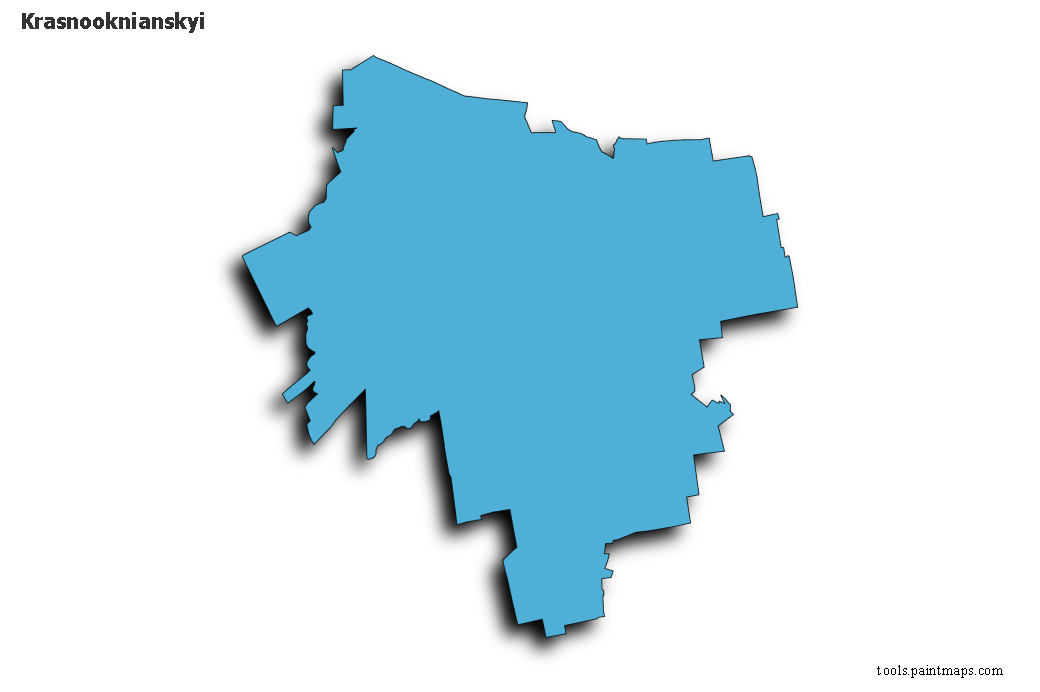 Mapa de Krasnooknianskyi con efecto de sombra 3D