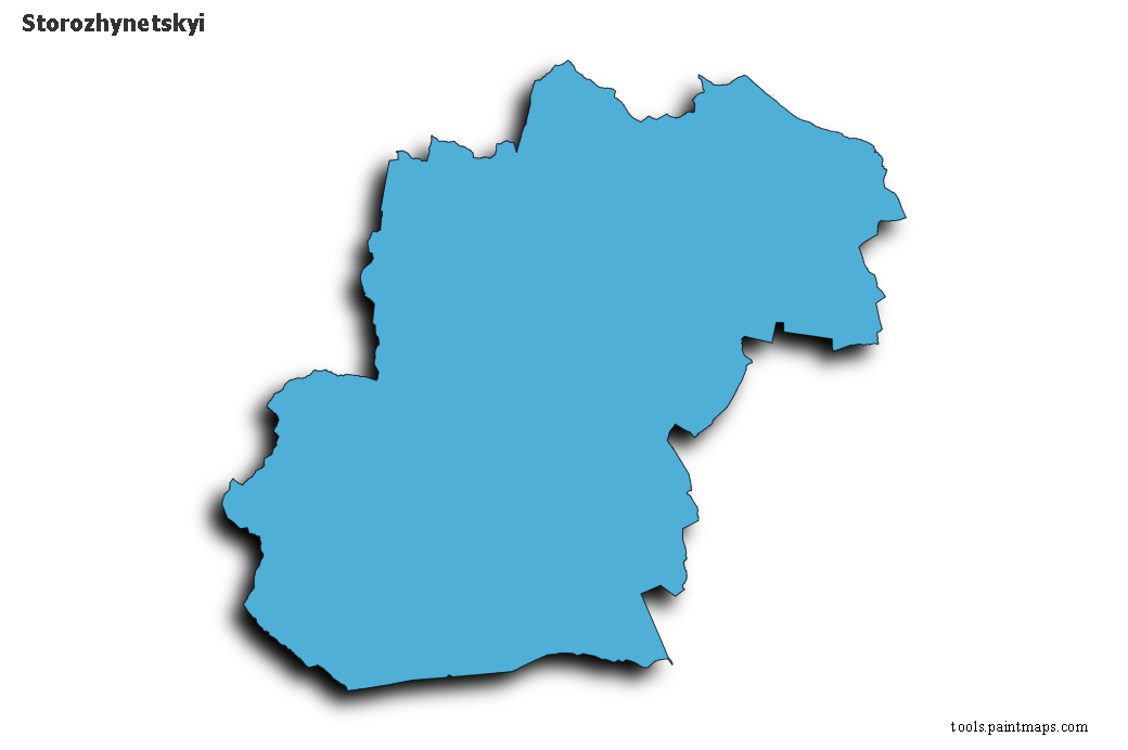 Mapa de Storozhynetskyi con efecto de sombra 3D