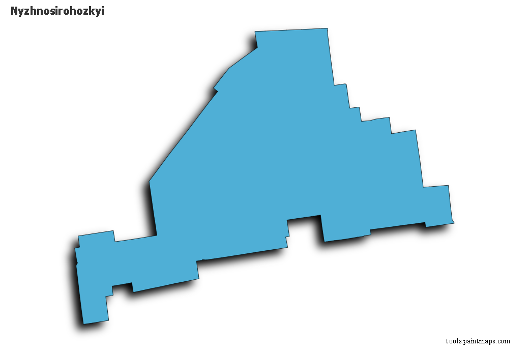 Mapa de Nyzhnosirohozkyi con efecto de sombra 3D