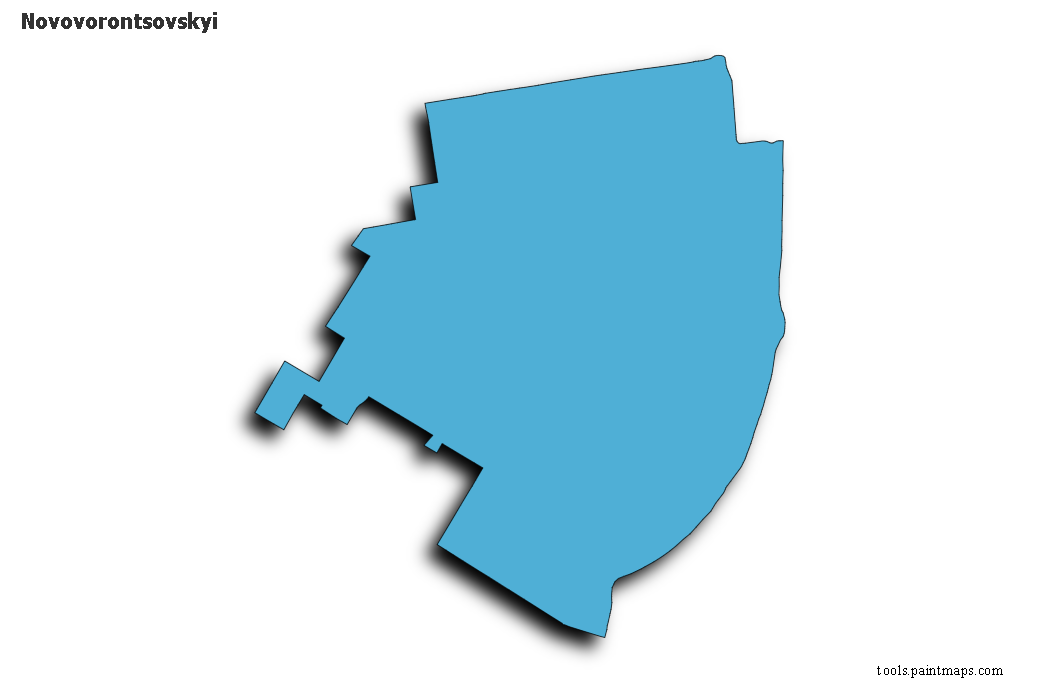 Mapa de Novovorontsovskyi con efecto de sombra 3D