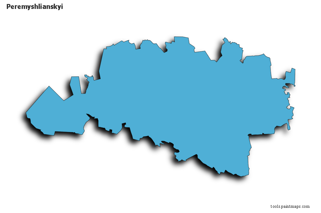 Mapa de Peremyshlianskyi con efecto de sombra 3D