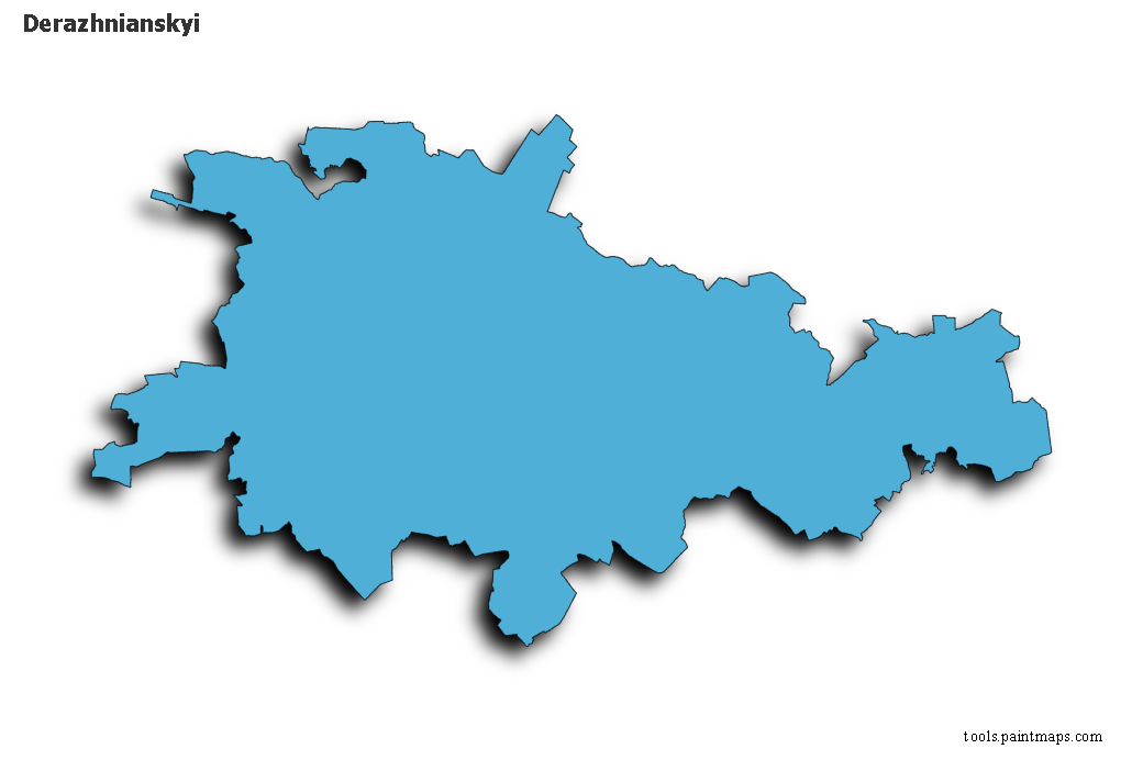 Mapa de Derazhnianskyi con efecto de sombra 3D