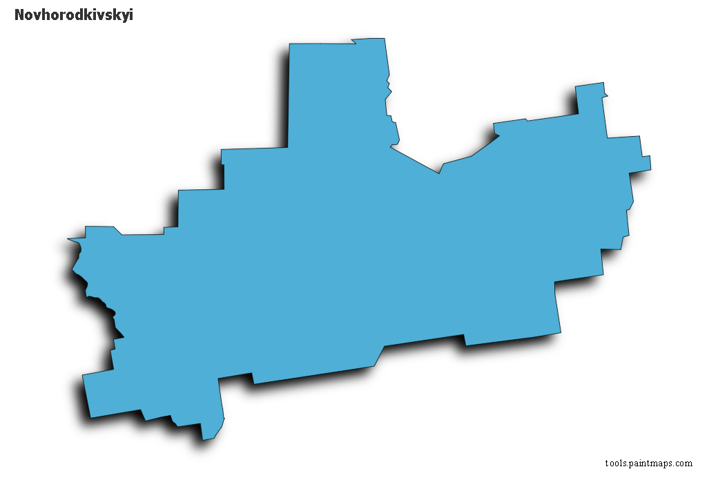 Mapa de Novhorodkivskyi con efecto de sombra 3D